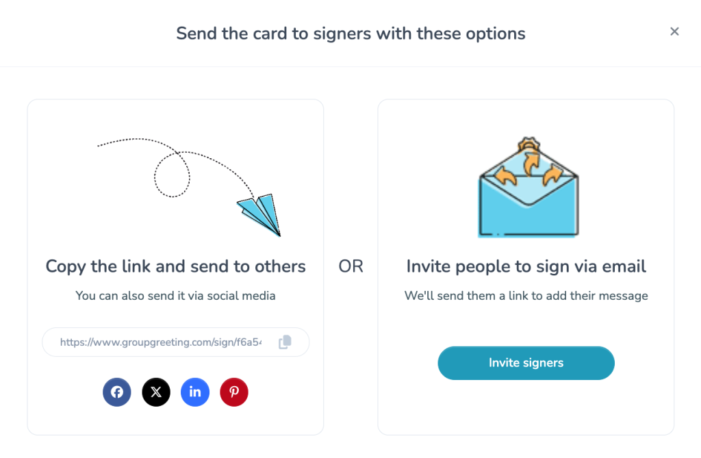 Invite signers modal